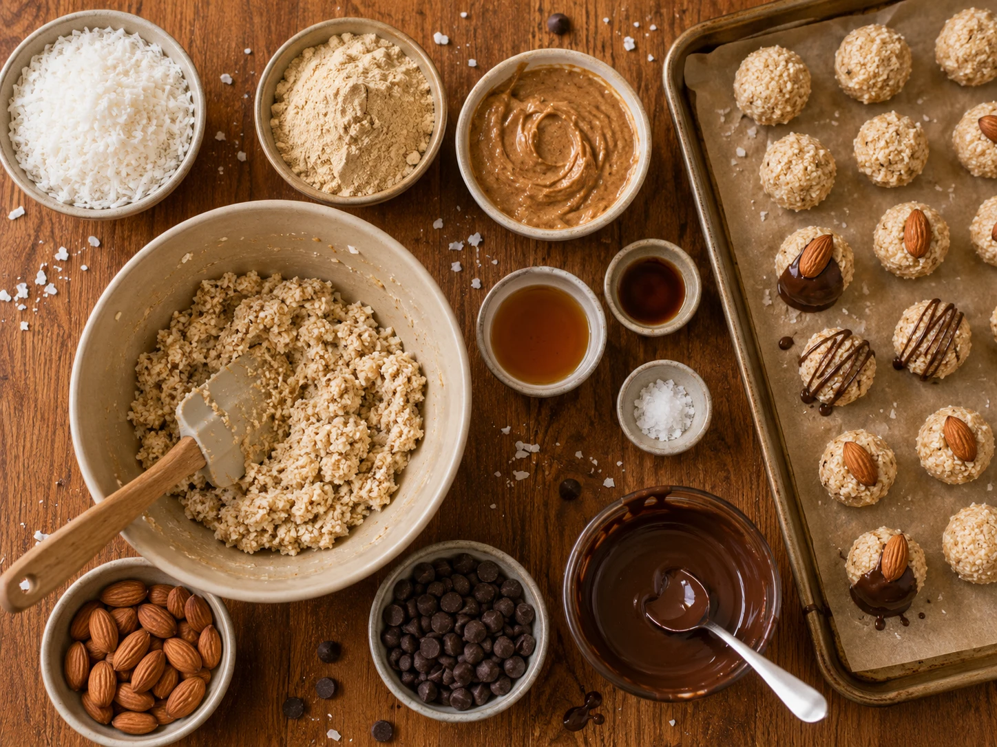 Almond Joy Protein Bites preparation