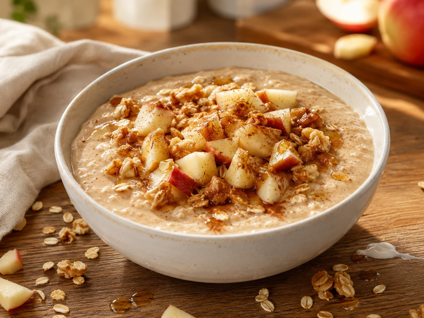 Apple Cinnamon Oat Smoothie Bowl preparation