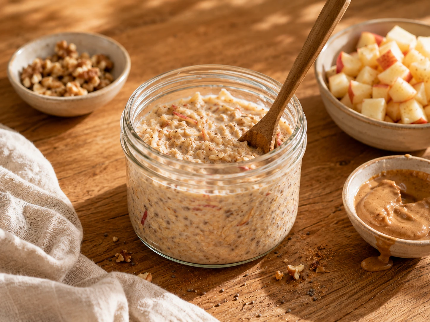 Apple Cinnamon Overnight Oats preparation