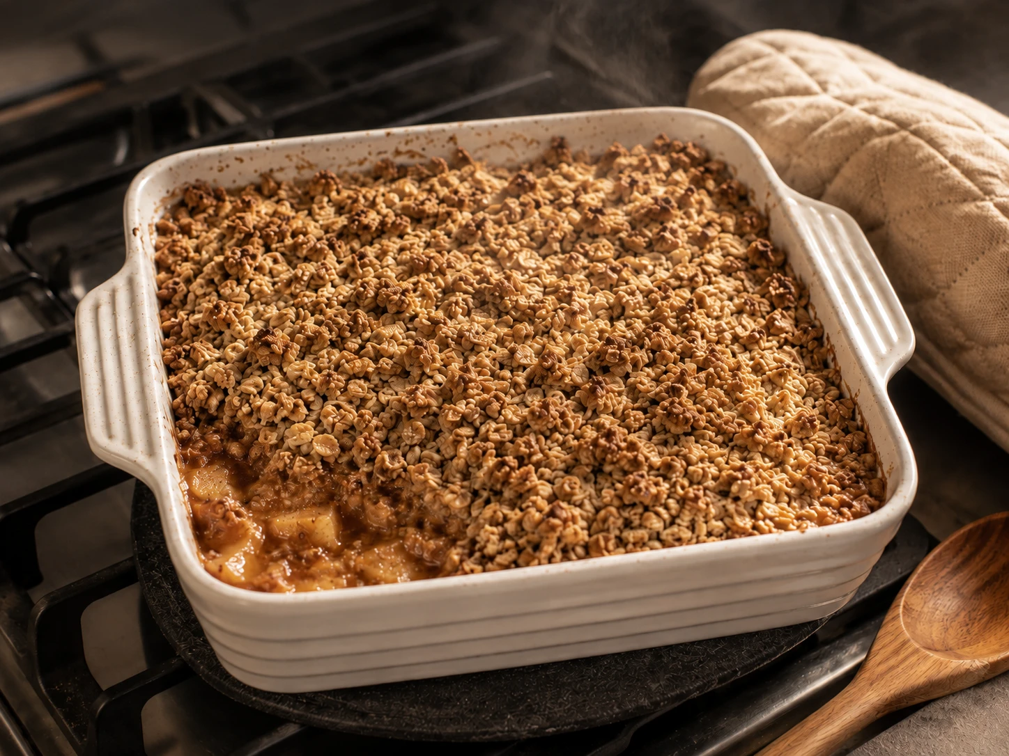 Apple Cinnamon Protein Crumble preparation