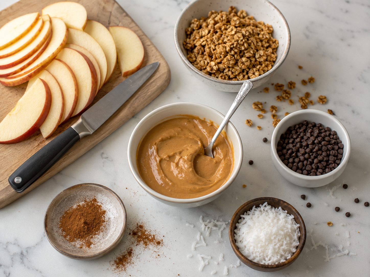 Apple Nachos with Peanut Butter preparation