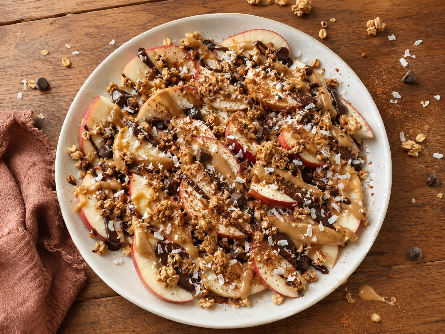 Apple Peanut Butter Nachos