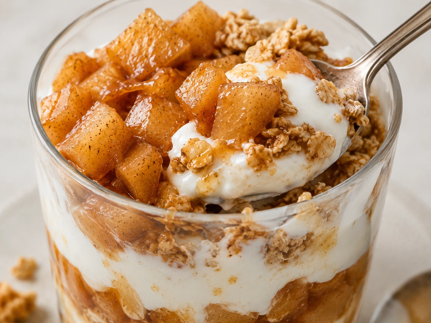 Apple Pie Yogurt Parfait close up