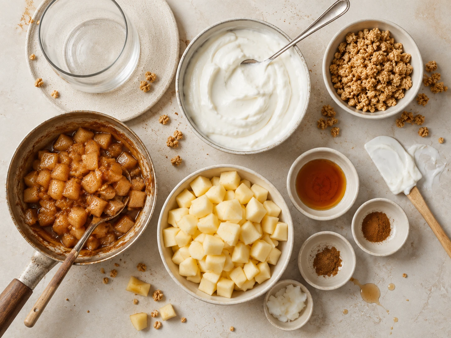 Apple Pie Yogurt Parfait preparation