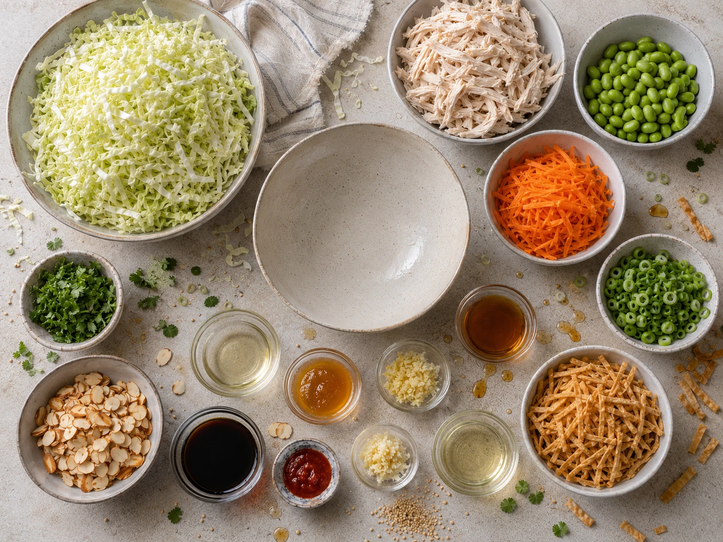 Asian Chicken Cabbage Salad preparation