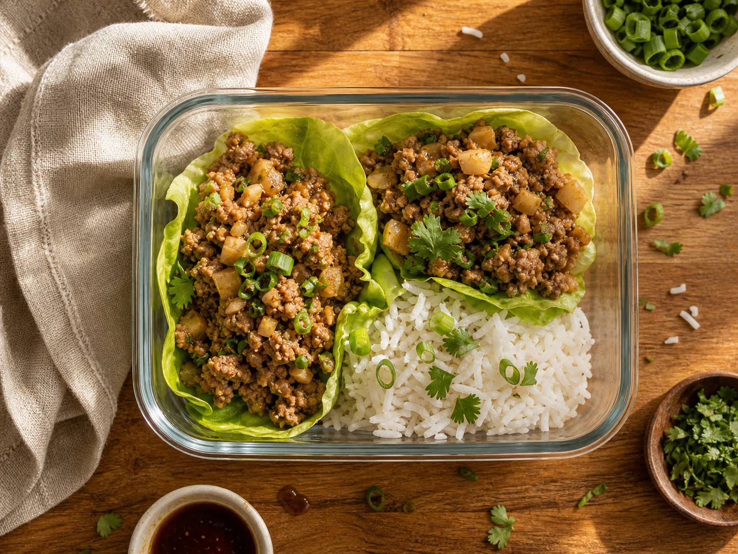 Asian Turkey Lettuce Bowl Meal Prep