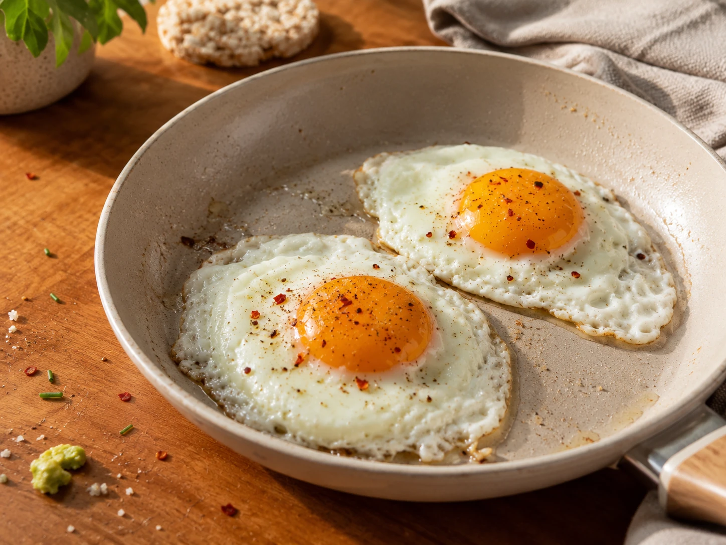 Avocado Egg Rice Cake Toast preparation