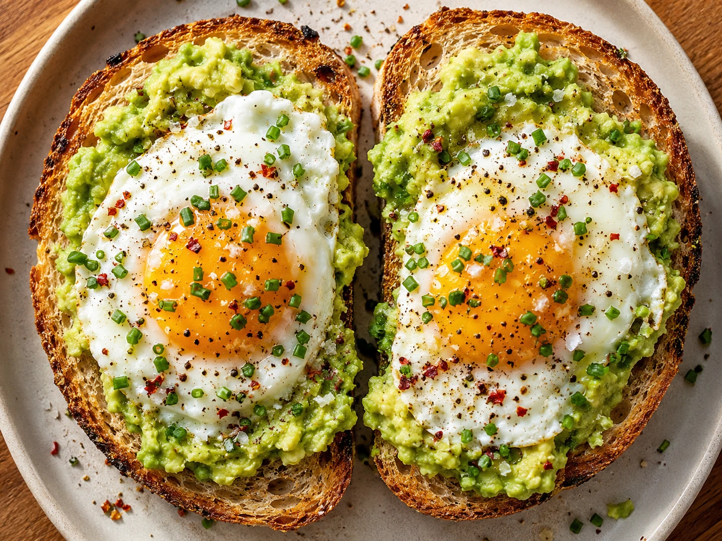 Avocado Egg Toast aerial view