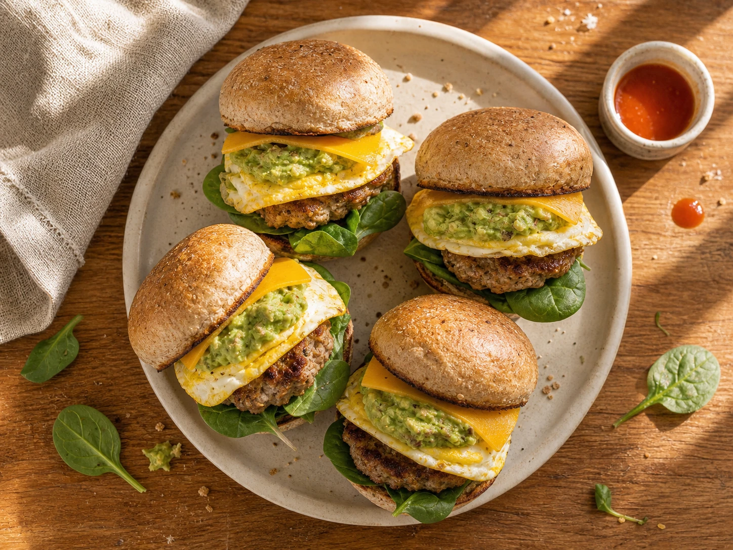 Avocado Turkey Egg Breakfast Sliders
