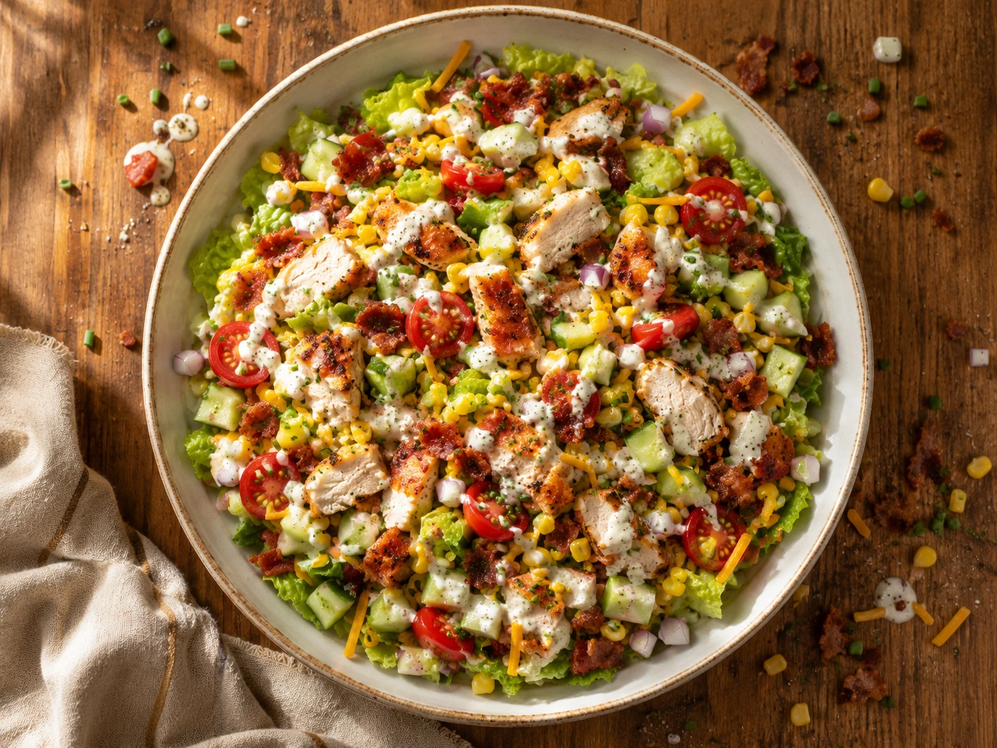 Bacon Ranch Chicken Chopped Salad