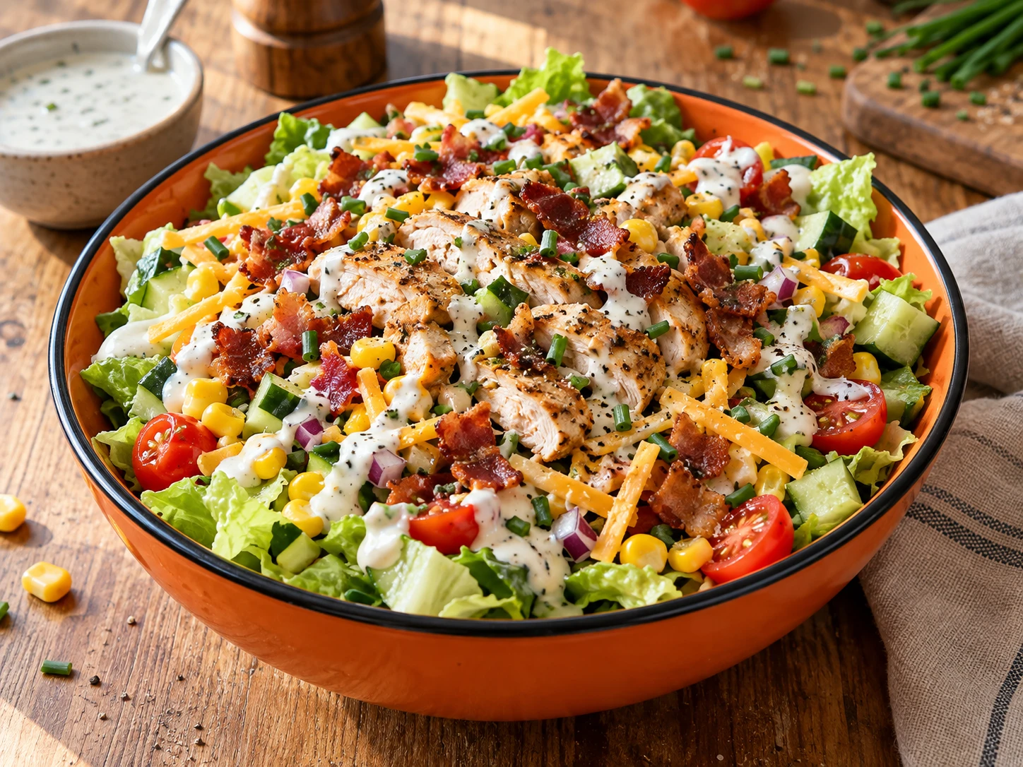 Bacon Ranch Chicken Chopped Salad