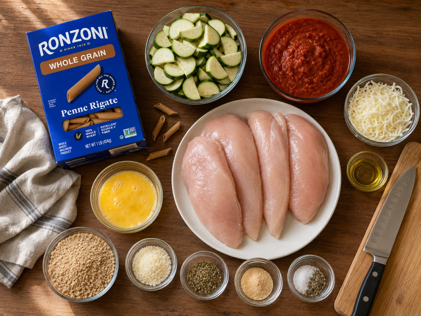 Baked Chicken Parmesan Meal Prep preparation