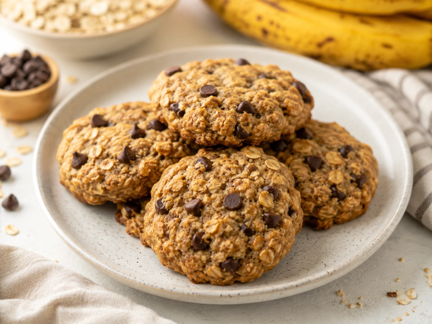 Banana Oat Cookies aerial view