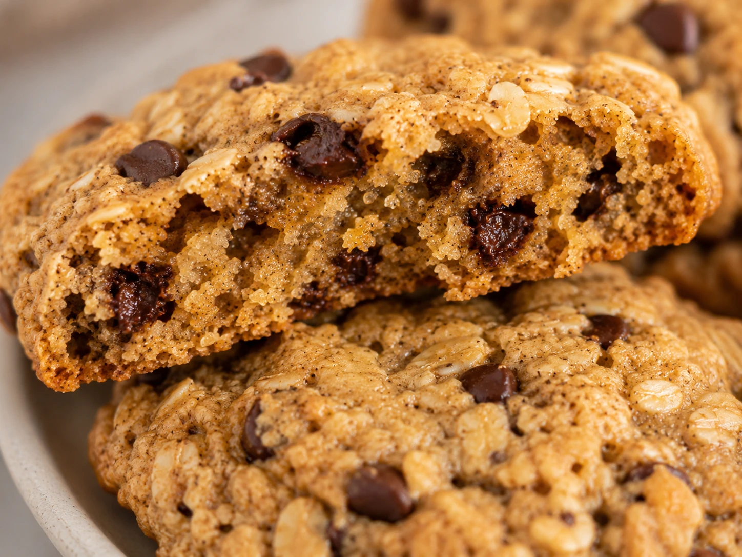 Banana Oat Cookies close up
