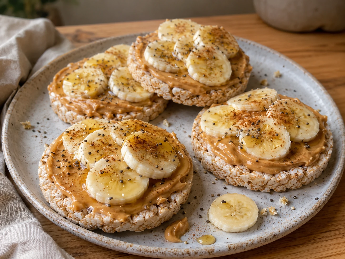 Banana Peanut Butter Rice Cakes