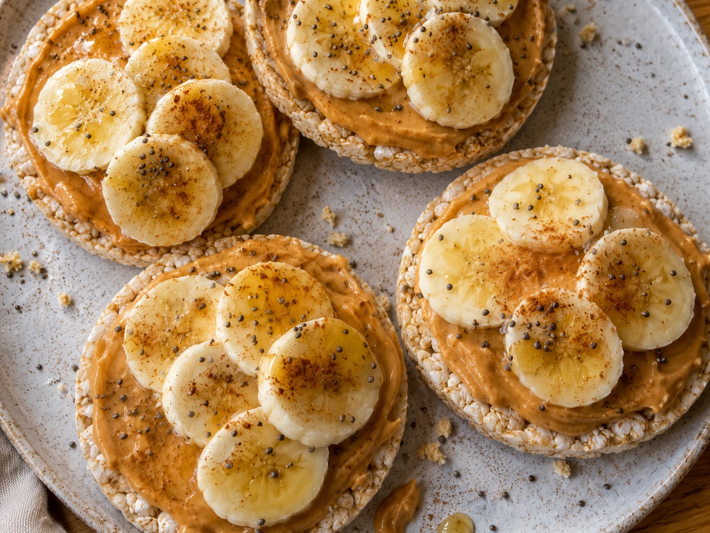 Banana Peanut Butter Rice Cakes preparation