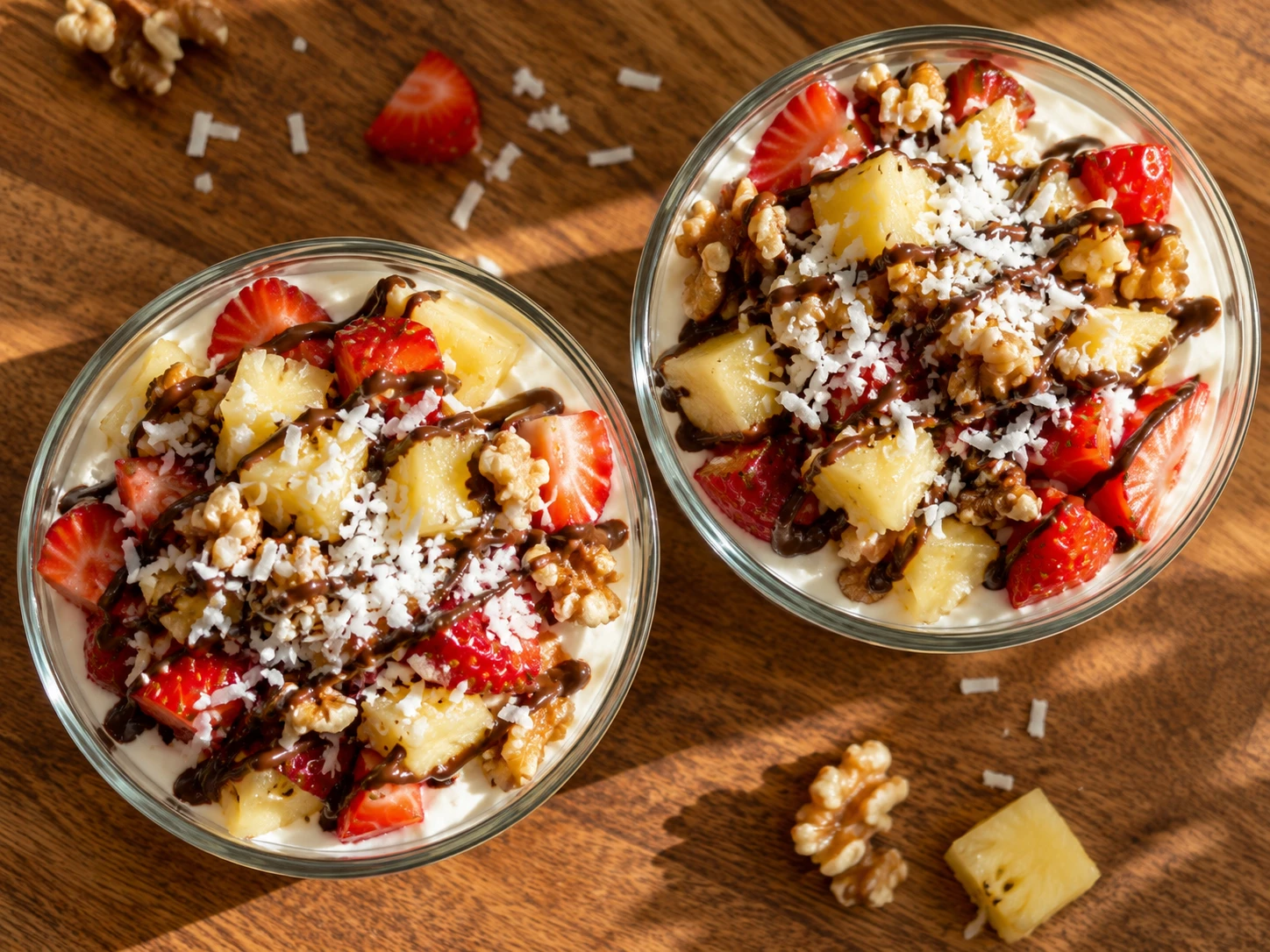 Banana Split Yogurt Cups aerial view