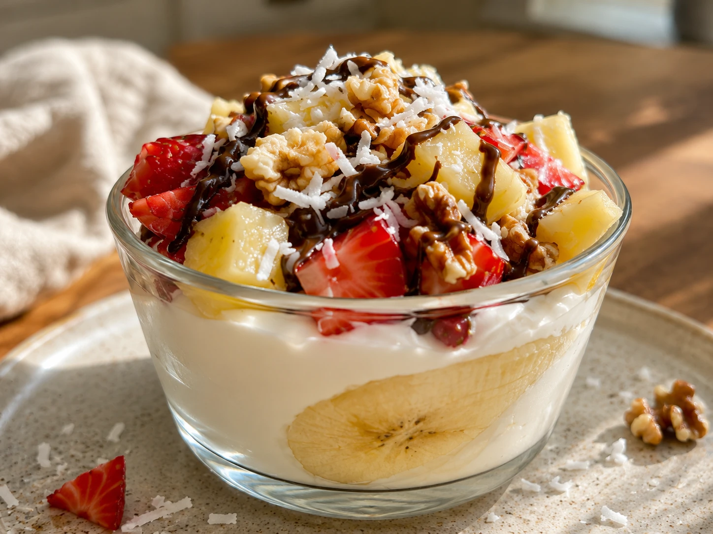 Banana Split Yogurt Cups close up