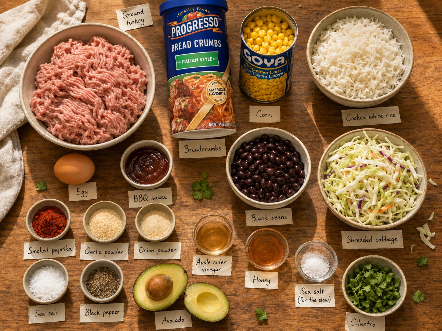 BBQ Turkey Meatball Bowl preparation