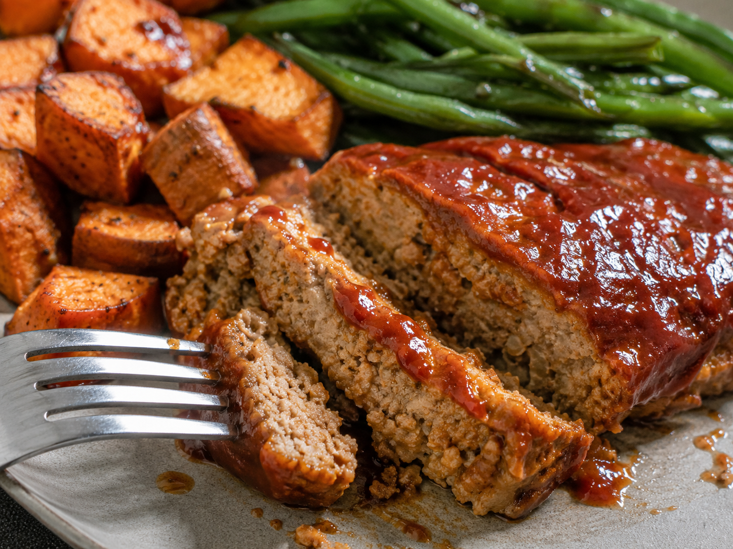 BBQ Turkey Meatloaf Meal Prep close up