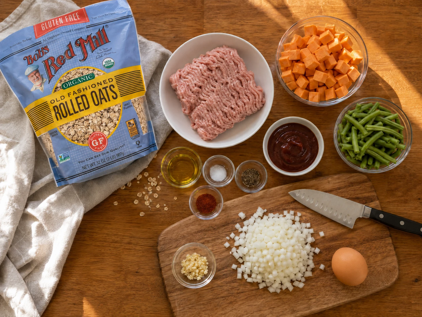 BBQ Turkey Meatloaf Meal Prep preparation