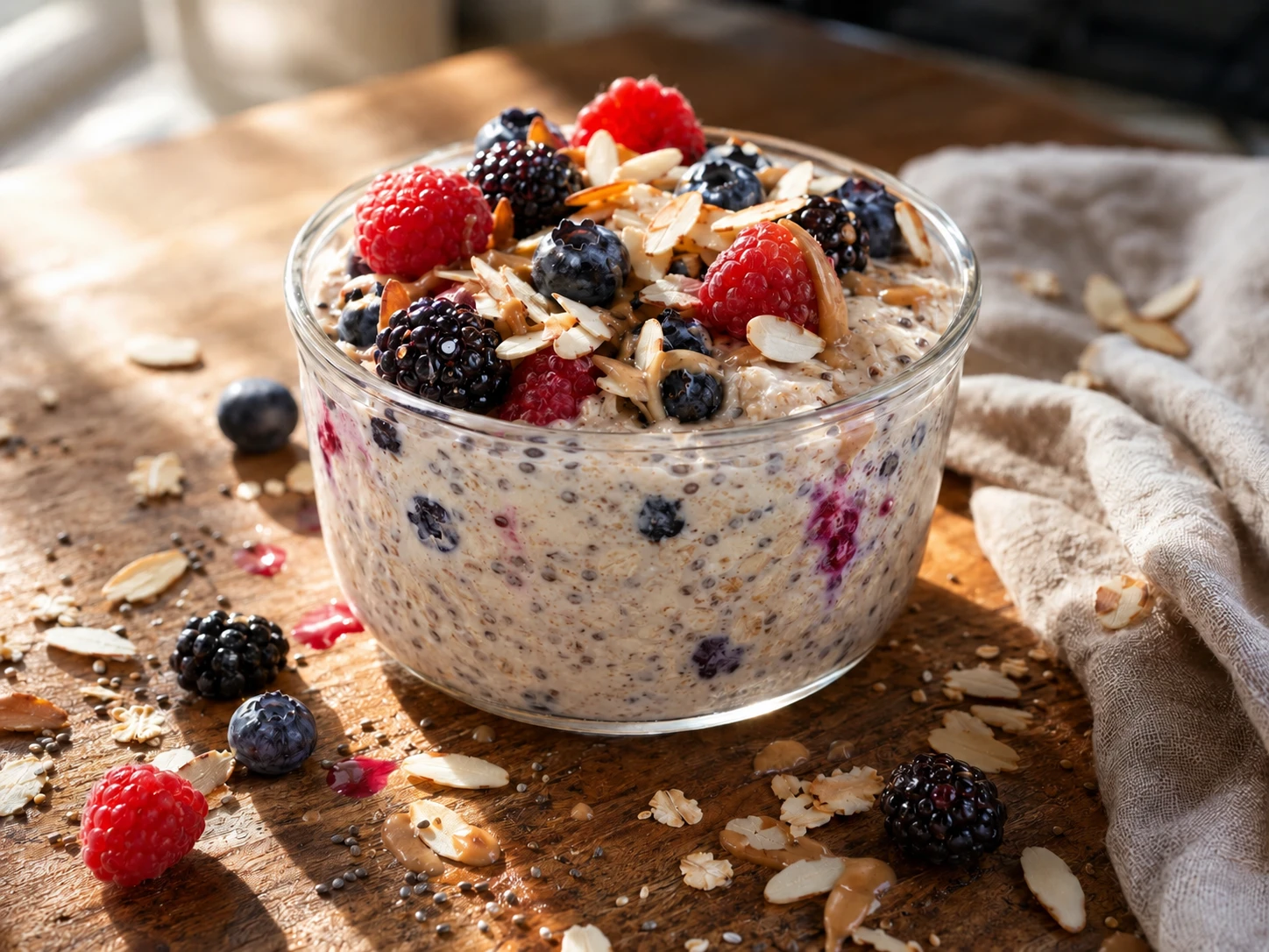 Berry Almond Overnight Oats
