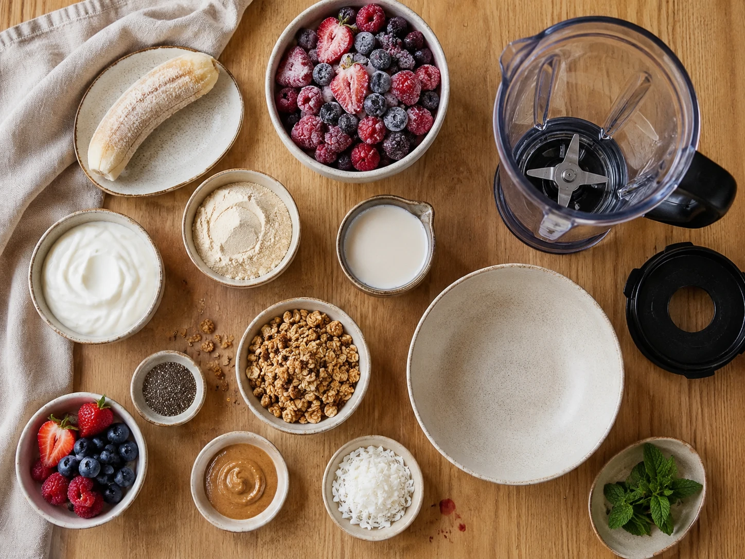 Berry Protein Smoothie Bowl preparation