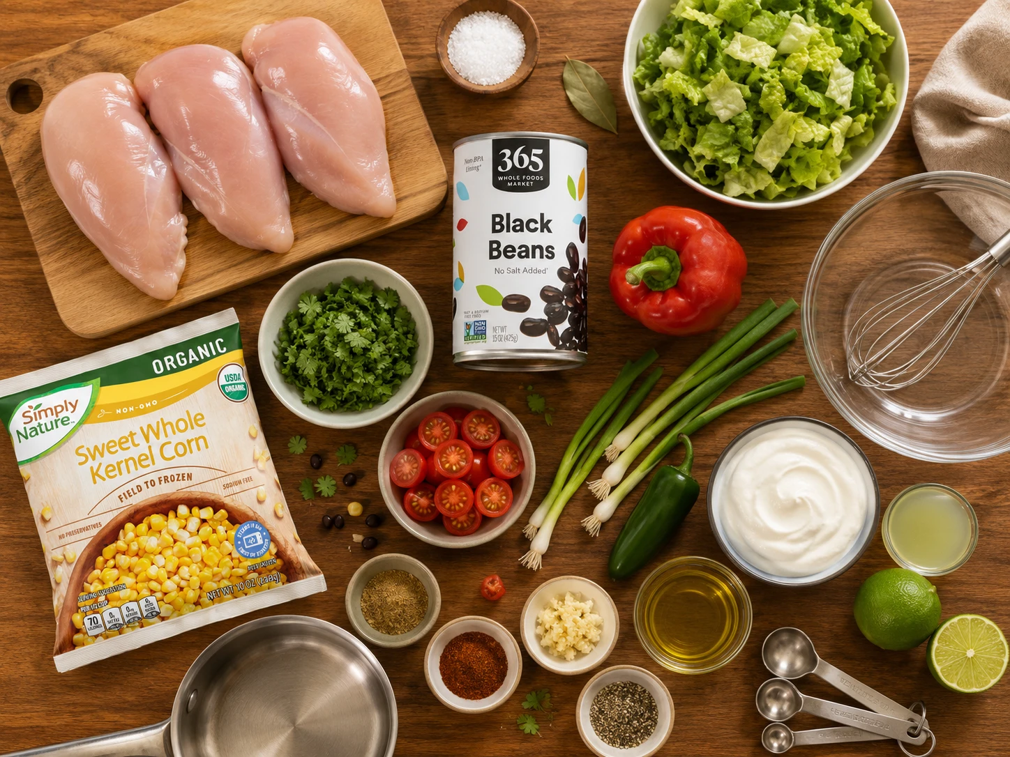 Black Bean Corn and Greek Yogurt Chicken Salad preparation