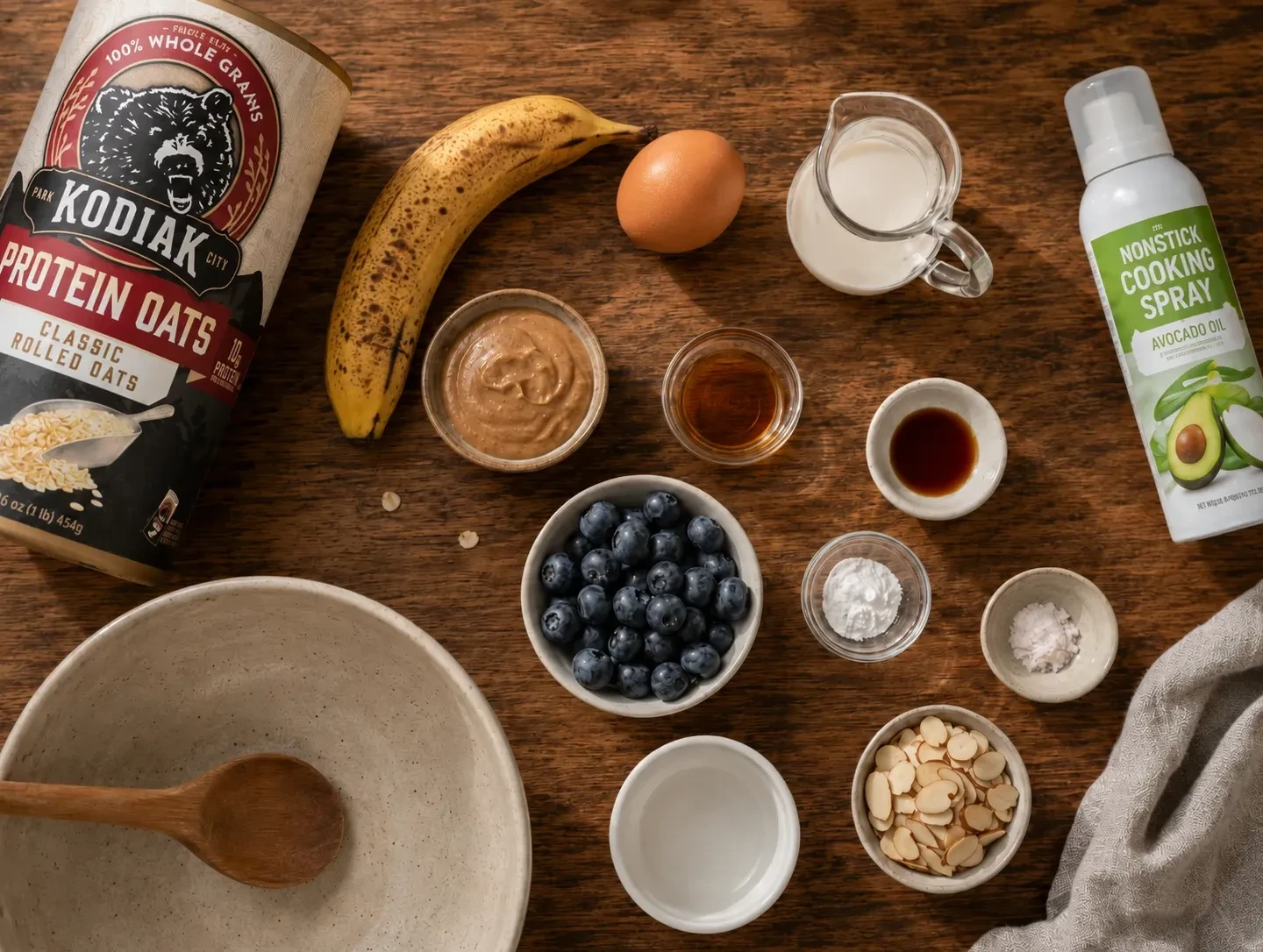 Blueberry Almond Baked Oats preparation