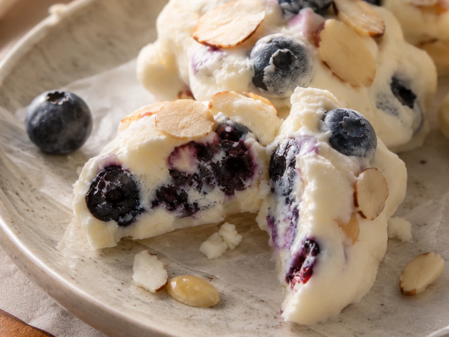 Blueberry Almond Yogurt Clusters close up