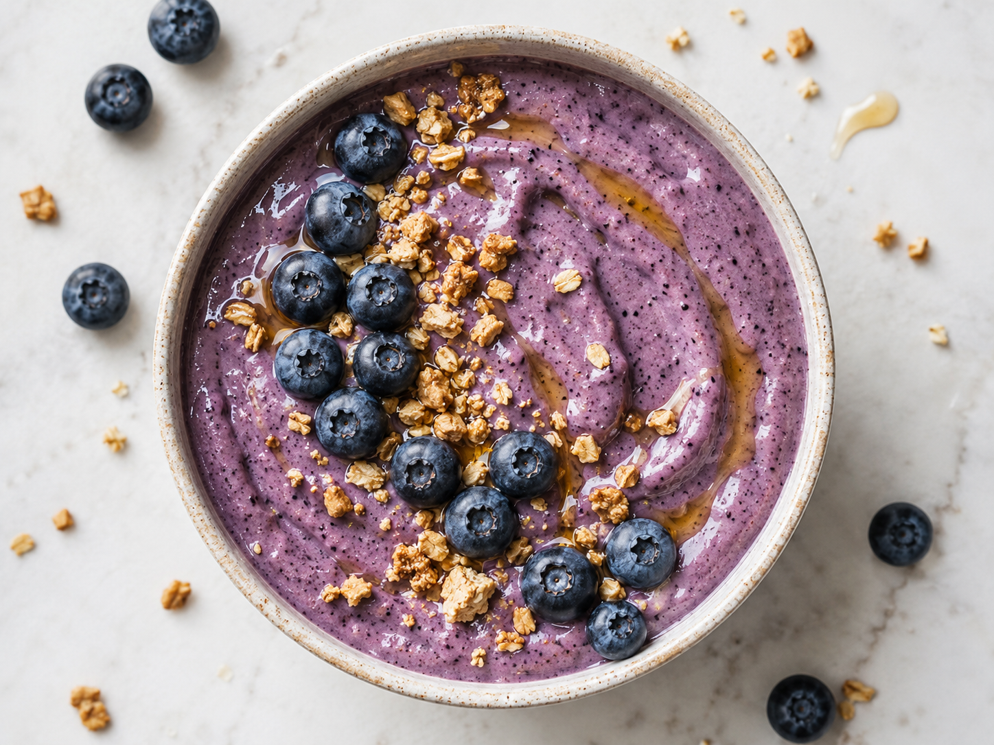 Blueberry Banana Protein Smoothie Bowl