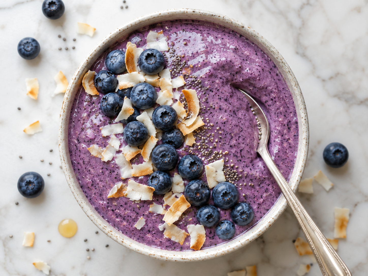 Blueberry Coconut Chia Smoothie Bowl