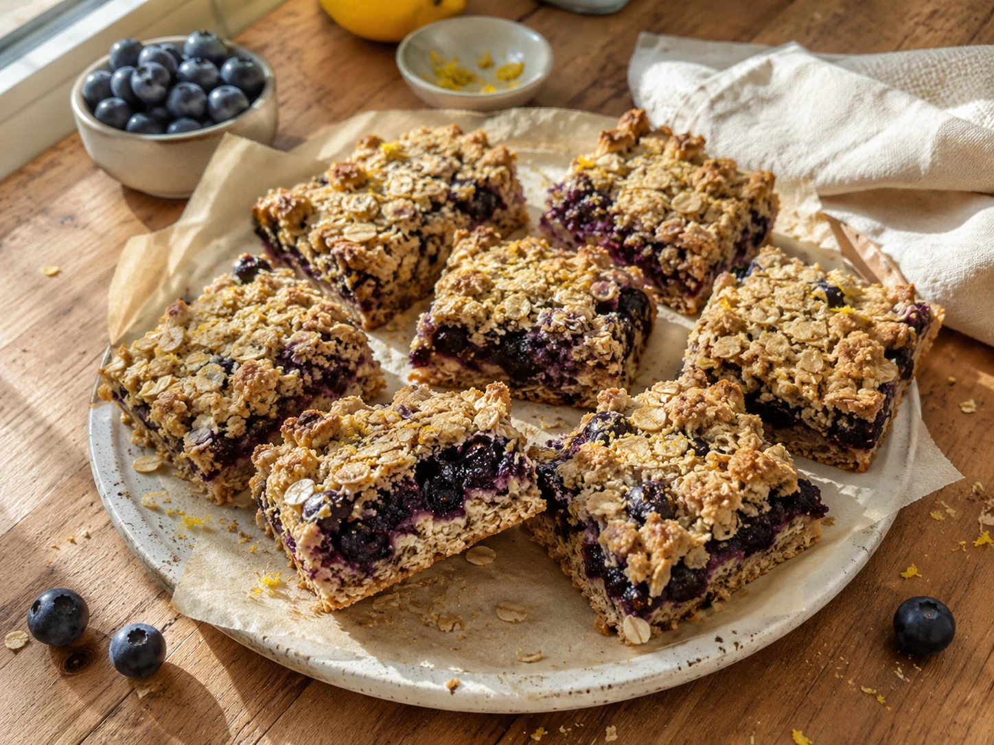 Blueberry Lemon Oat Bars