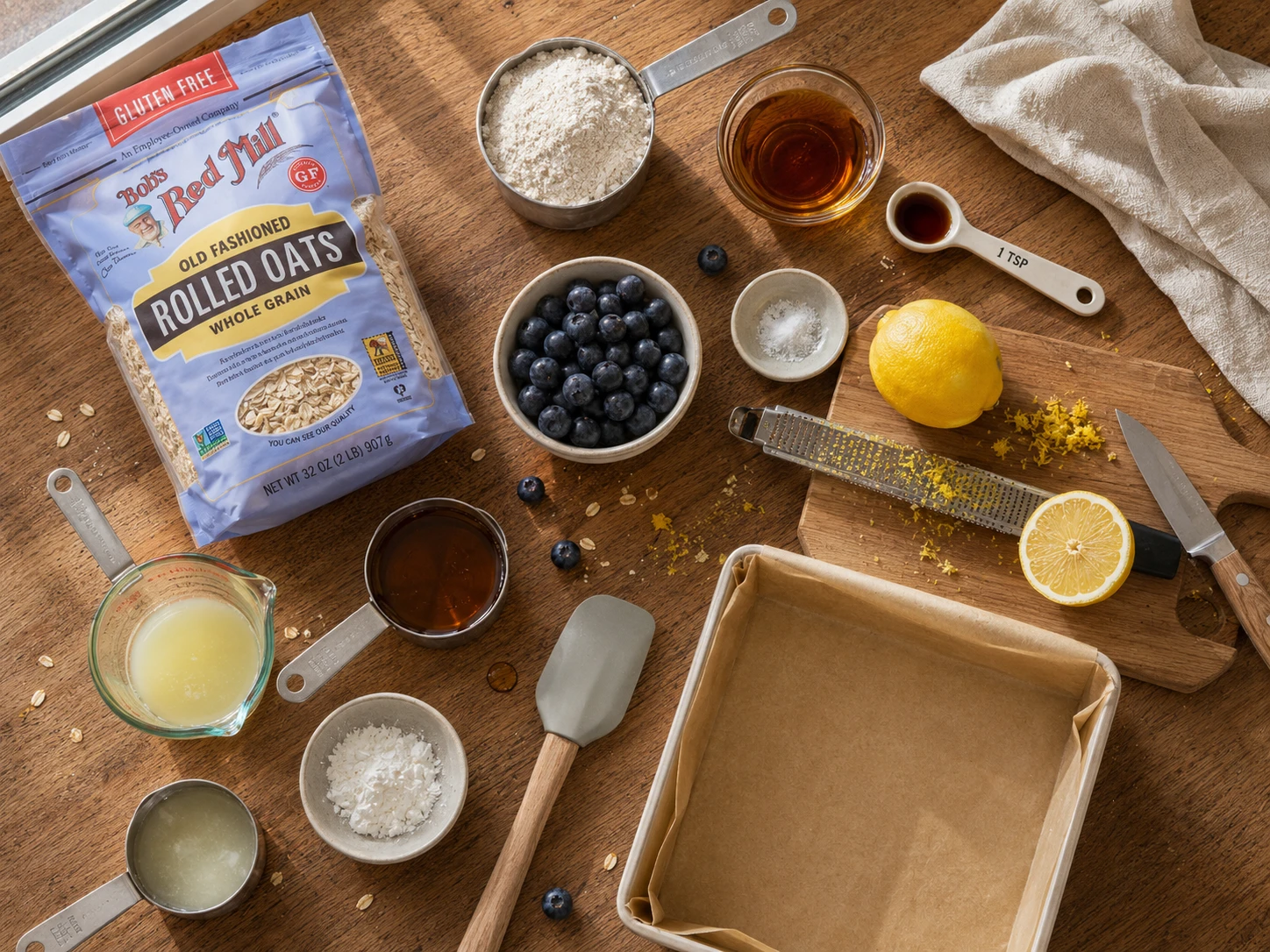 Blueberry Lemon Oat Bars preparation