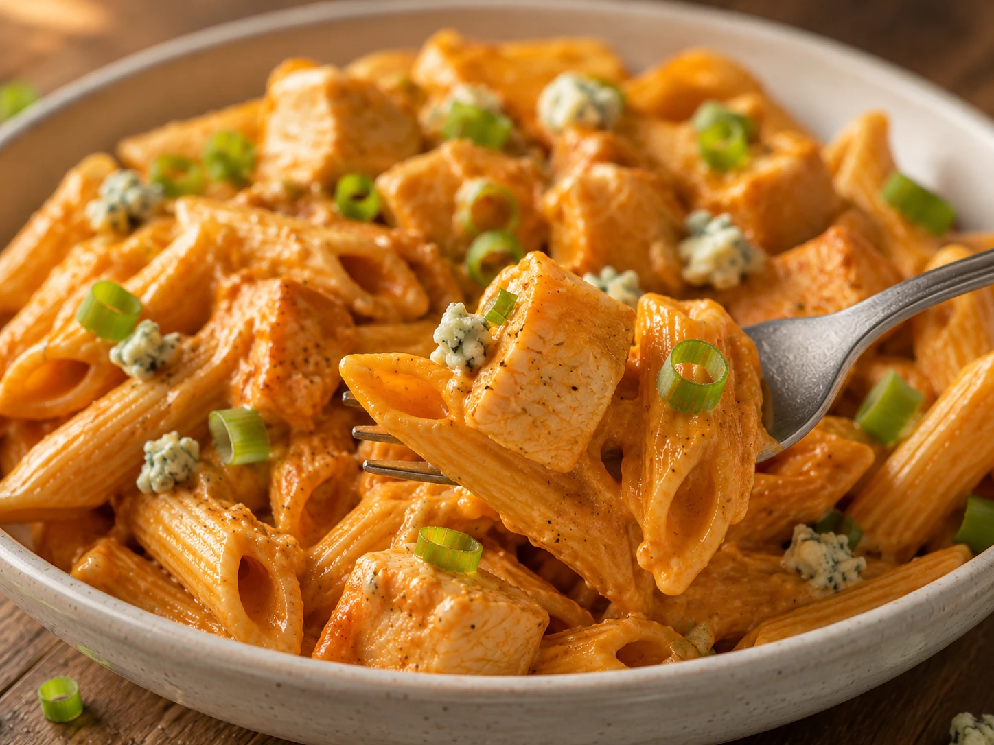 Buffalo Chicken Protein Pasta close up