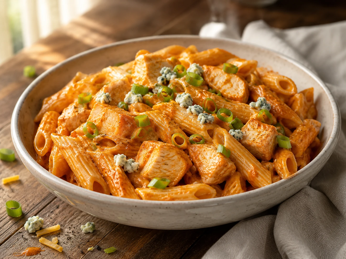 Buffalo Chicken Protein Pasta