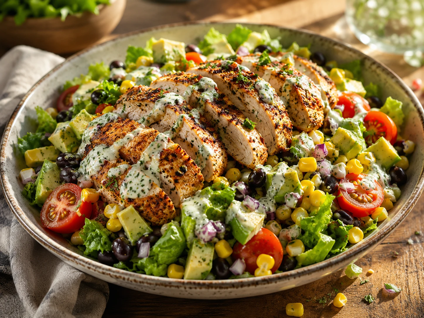 Cajun Chicken Corn Avocado Salad