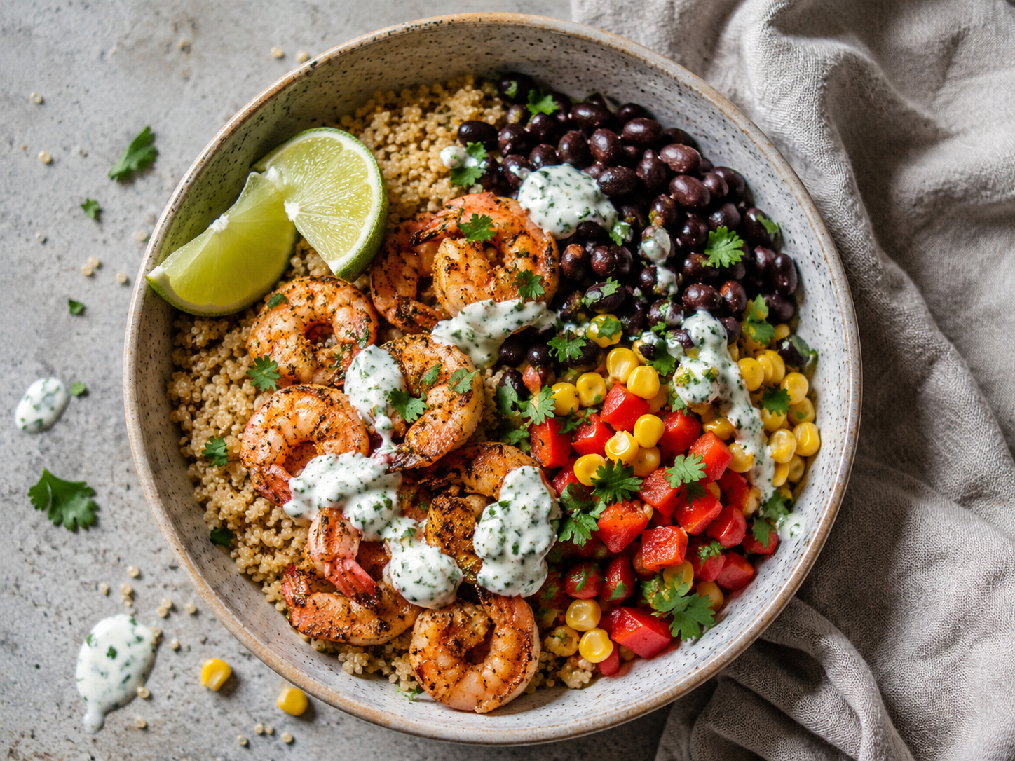 Cajun Shrimp Quinoa Bowl
