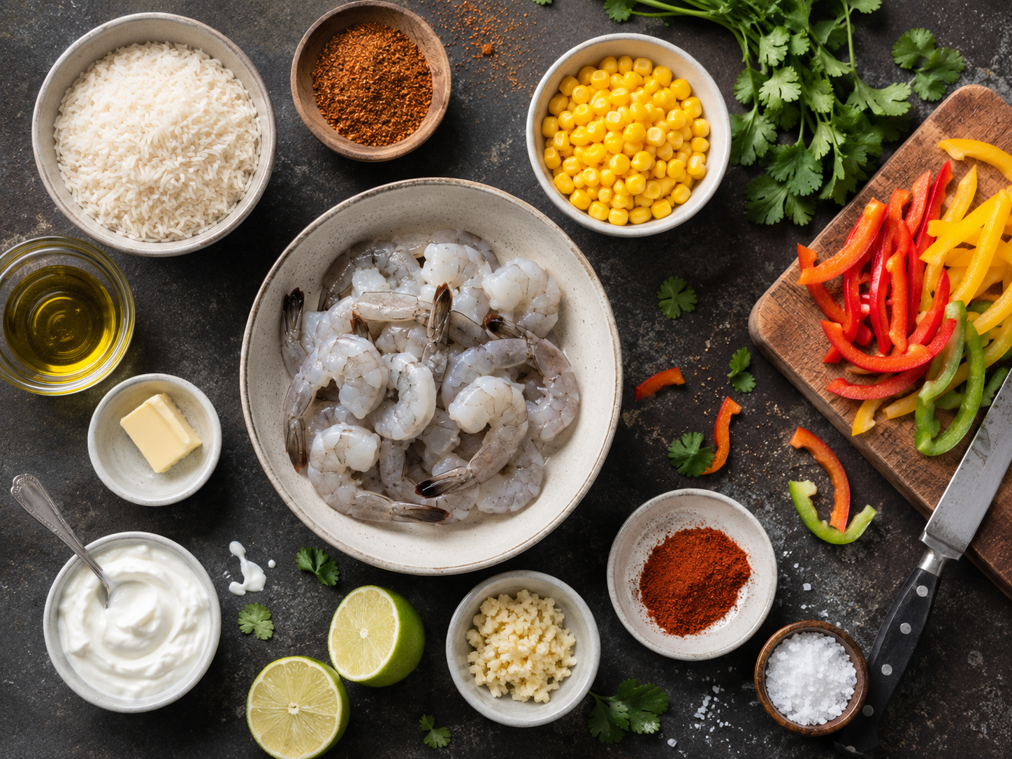 Cajun Shrimp Rice Bowls preparation