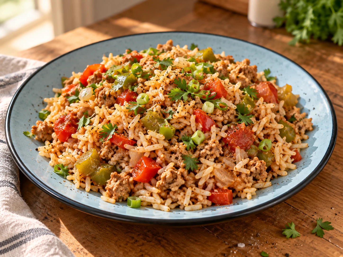 Cajun Turkey Rice Skillet