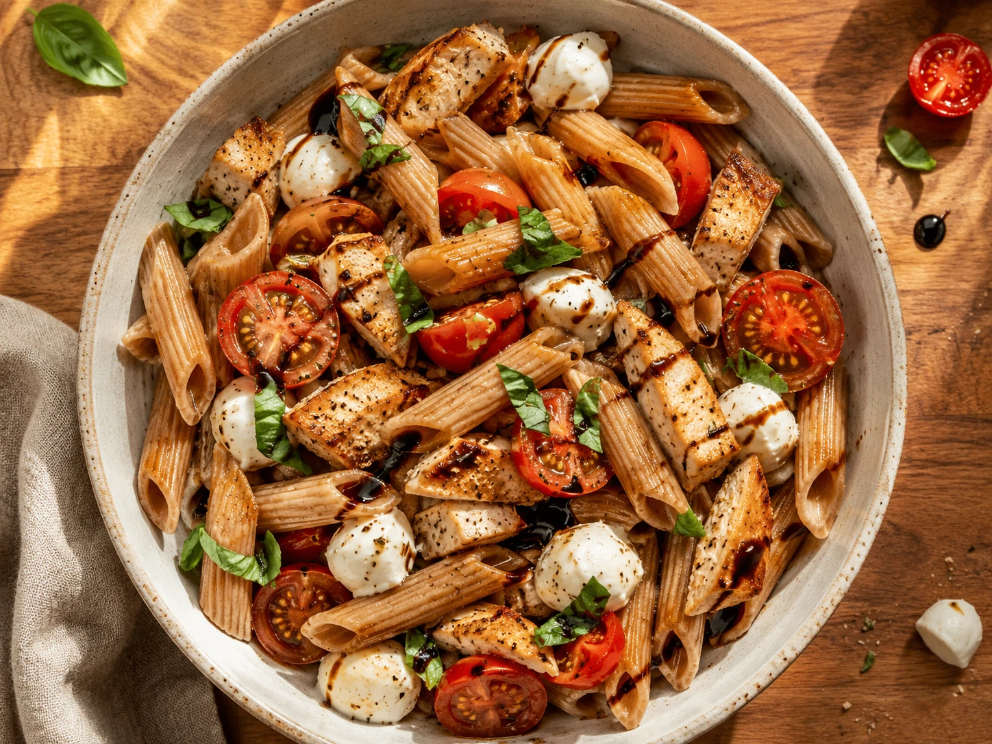 Caprese Chicken Pasta Bowl