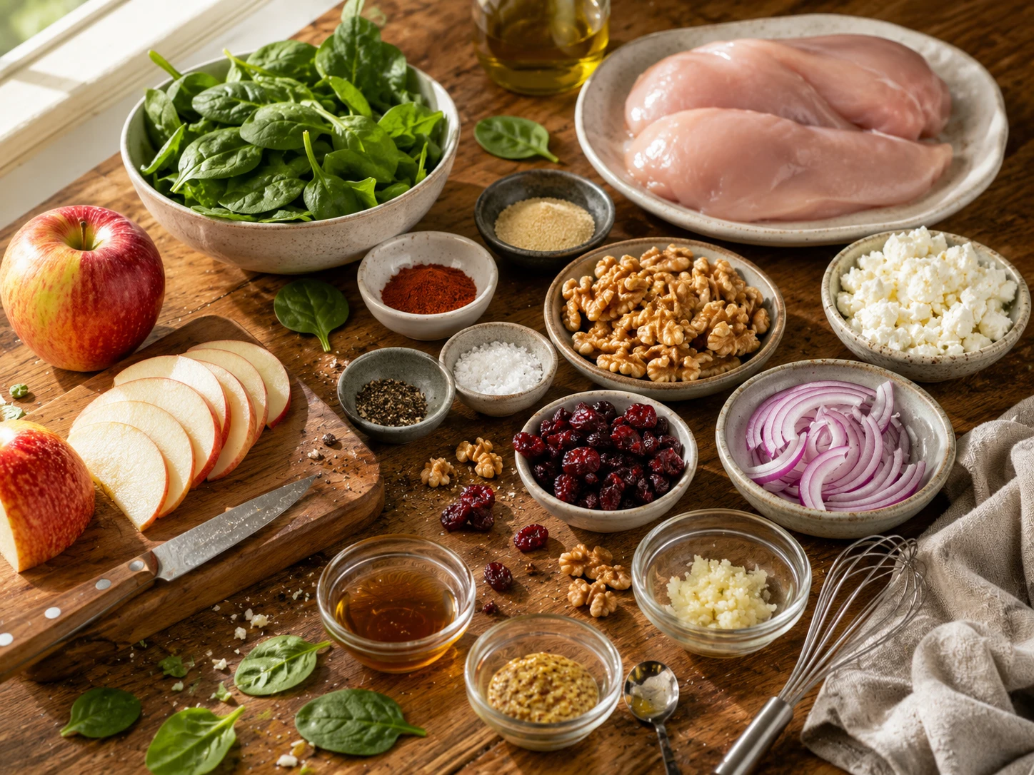 Chicken Apple Walnut Spinach Salad extra view