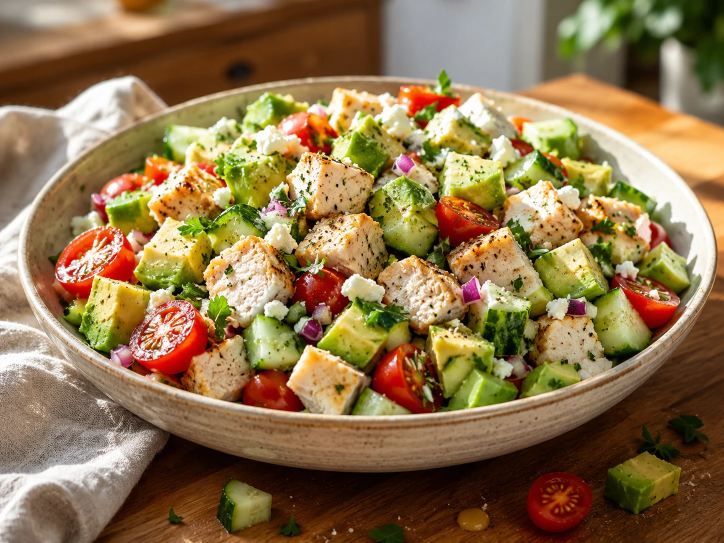 Chicken Avocado Cucumber Salad