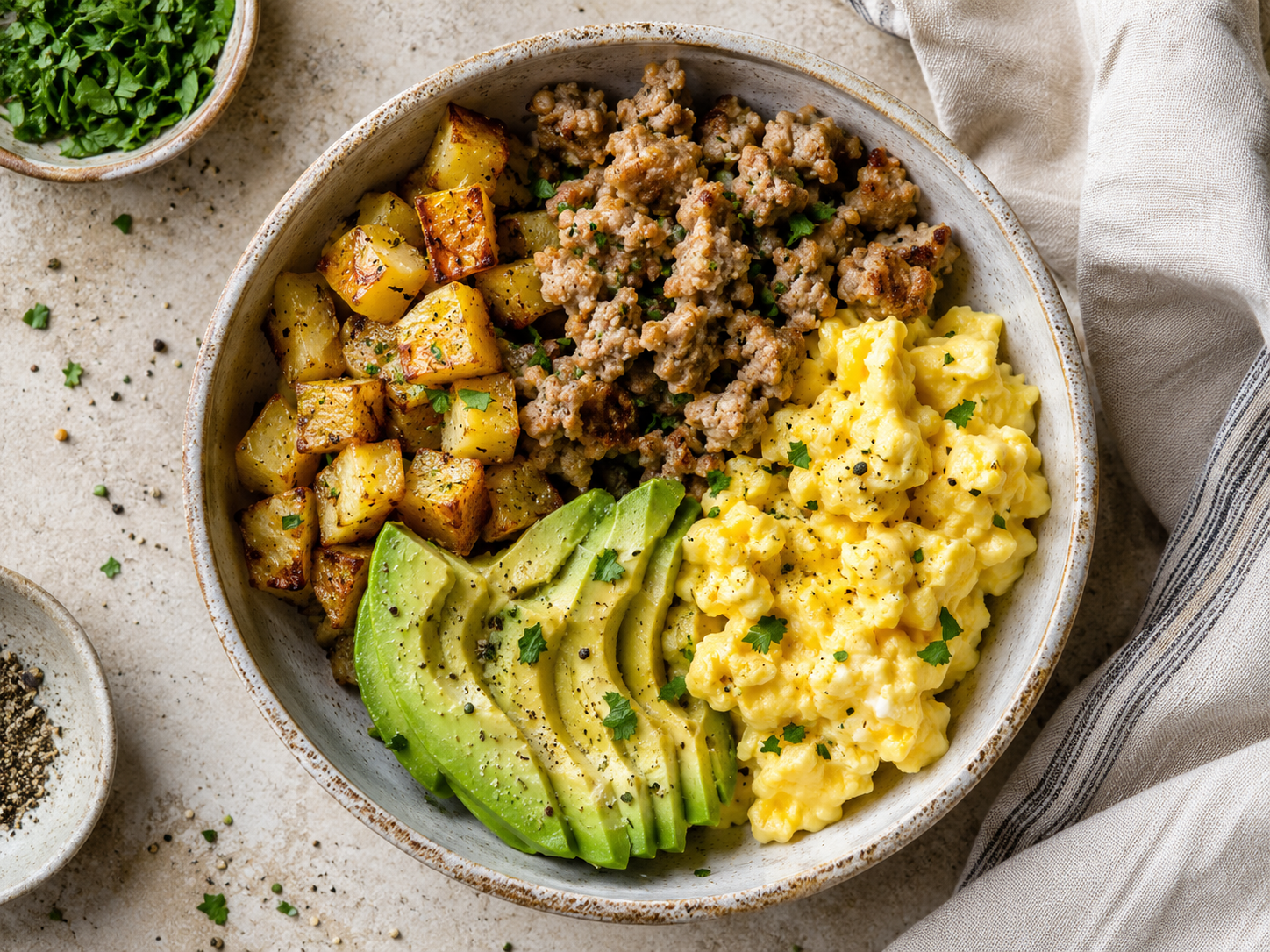 Chicken Breakfast Sausage Egg Bowl