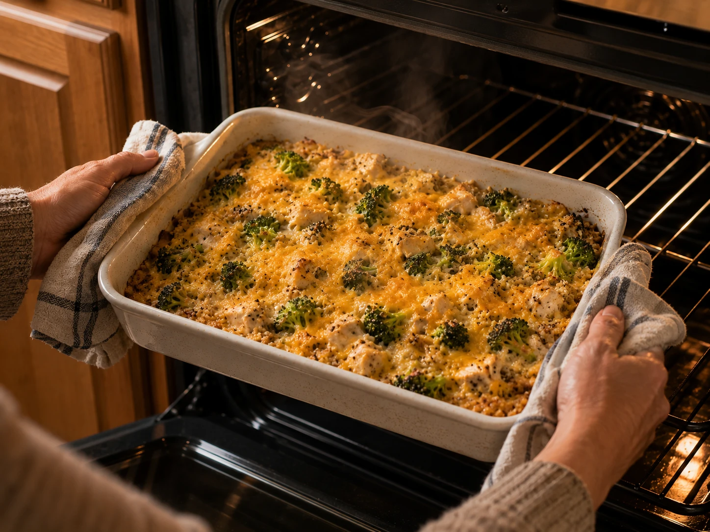 Chicken Broccoli Quinoa Casserole aerial view