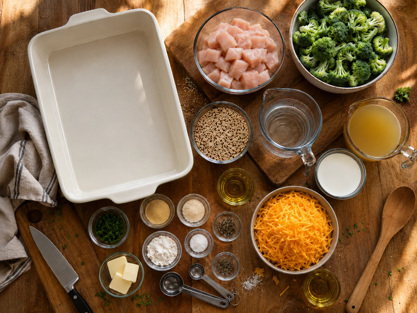 Chicken Broccoli Quinoa Casserole preparation