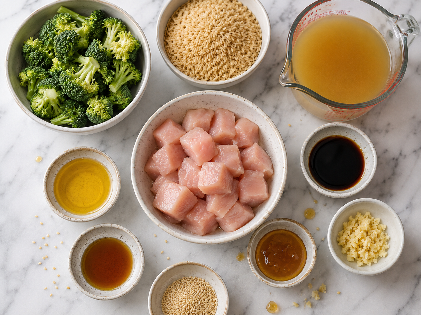 Chicken Broccoli Rice Meal Prep preparation