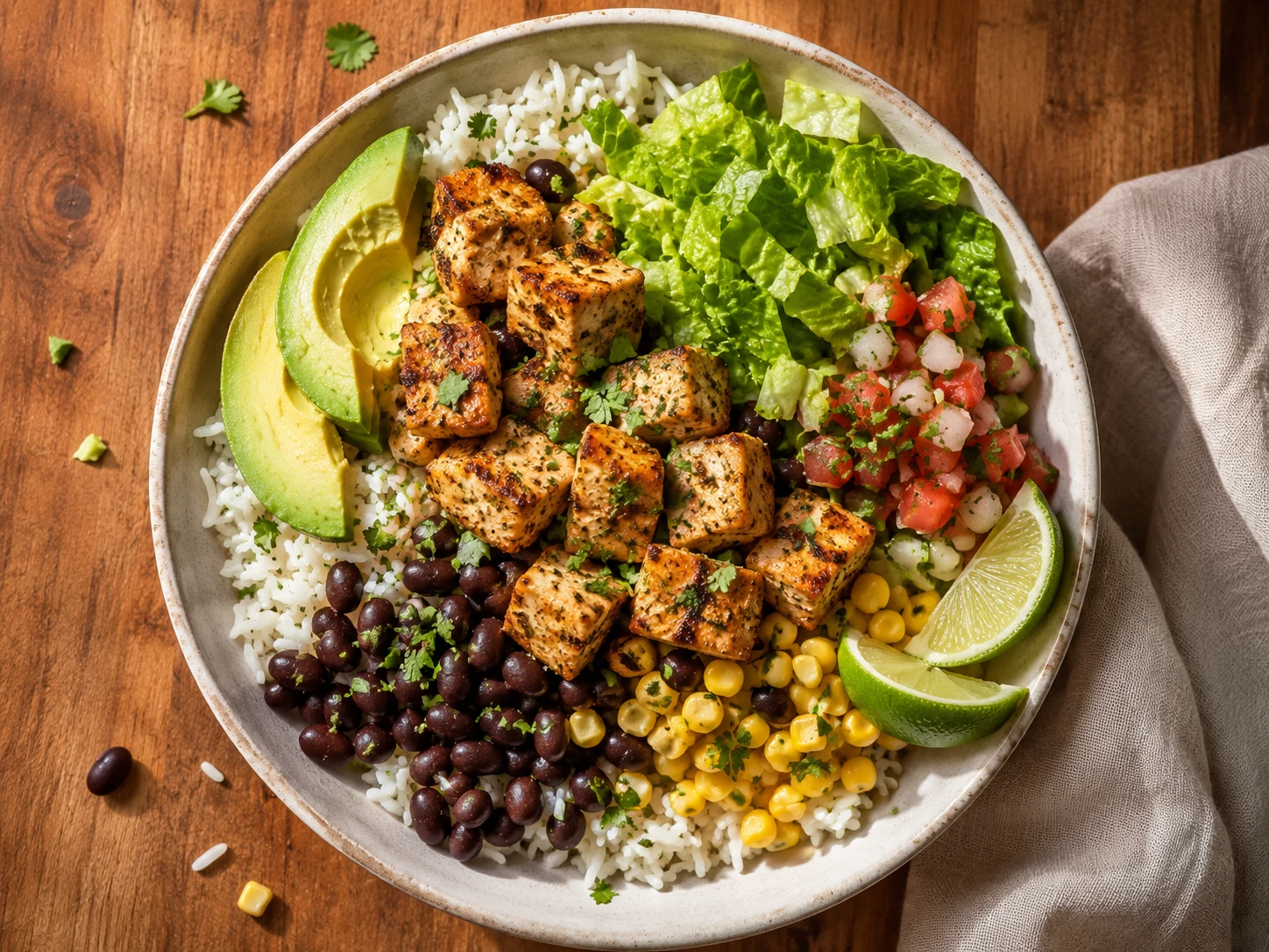 Cilantro Lime Chicken Burrito Protein Bowl