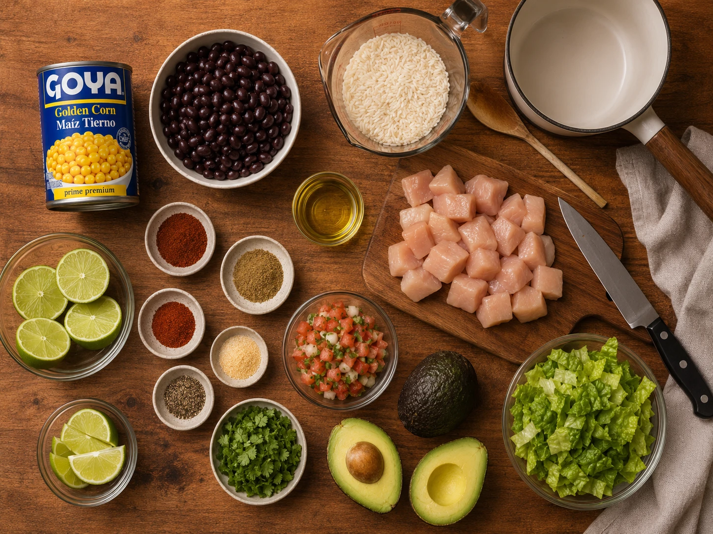 Cilantro Lime Chicken Burrito Protein Bowl preparation