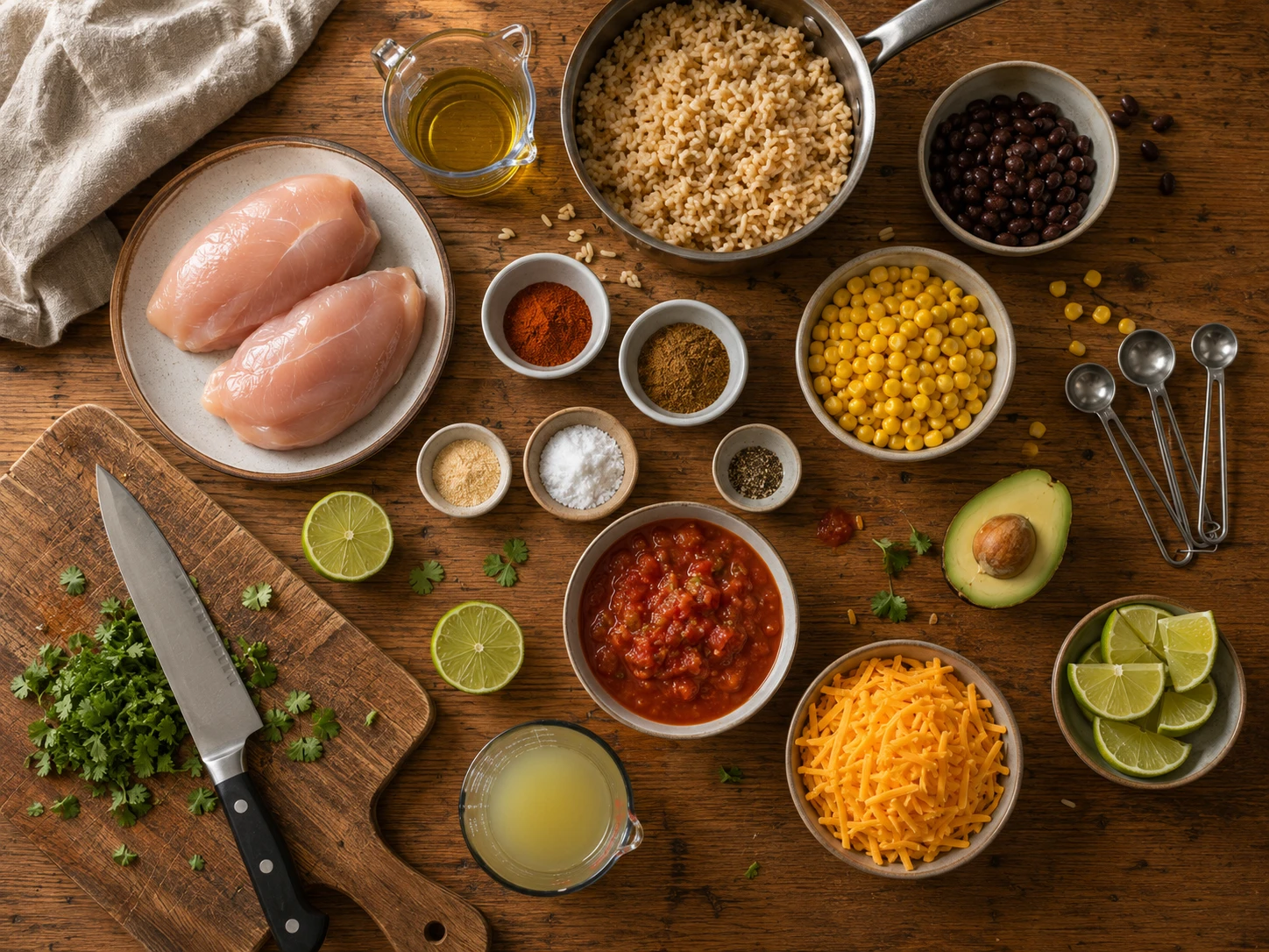 Chicken Burrito Protein Bowl preparation